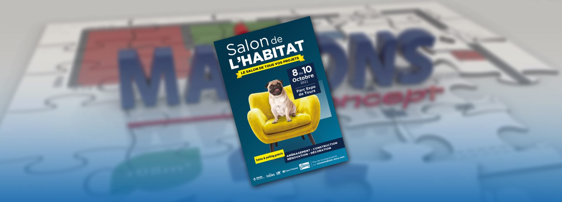 Bannière salon de l'habitat de tours maisons concept